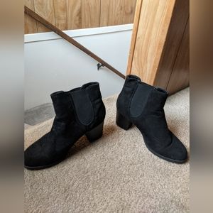 Black suede ankle boots